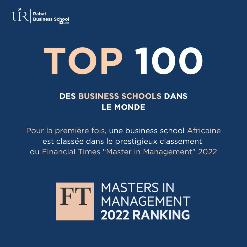 Rabat Business School Ranked in the prestigious Financial Times 